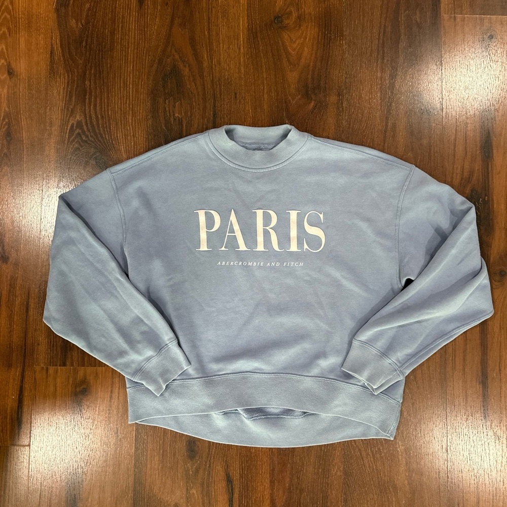 Abercrombie & Fitch women's sweatshirt blue Paris Sz Medium
